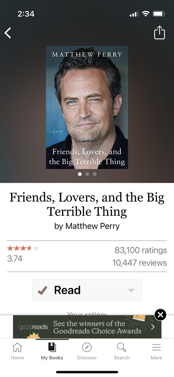 ChrisLeeSounds's tweet photo. @goodreads @MatthewPerry https://t.co/aVHmlcZ9Es