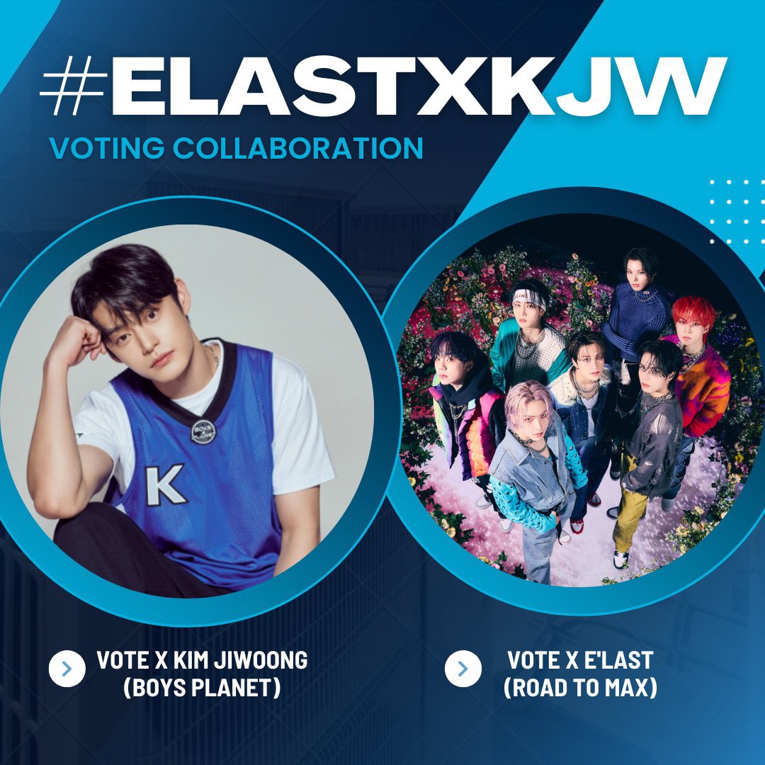 ELASTWORLDWIDE's tweet image. 🗳️ ║ VOTING

ELASTWORLDWIDE x @Jiwoonglatam Voting Collaboration

ELRING, vote for Jiwoong on Boys Planet in exchange for E'LAST votes on ROAD TO MAX! 

Use #ELASTxKJW to show your proof! 

#ELAST #ELRING #엘라스트 #엘링 @ELASTofficial #KIMJIWOONG #김지웅