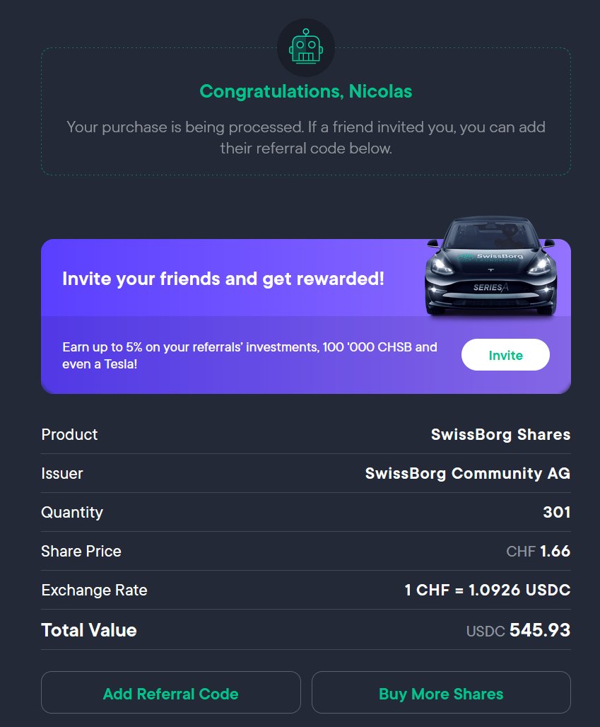Nicobert4's tweet image. 👀💚🤙Another purchase before the end 

#SwissBorgEarn #CHSB #yodl #SwissBorg #WeAreSwissBorg