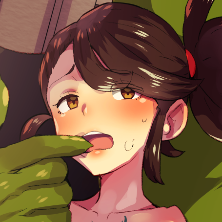 里のおまつり前夜祭にて、英雄さまにお口をグイっとされちゃっている感じ(?)のアオイちゃん絵完成。渋R-18とニジエにうpりましたので、最寄りのSNSでどうぞ。 