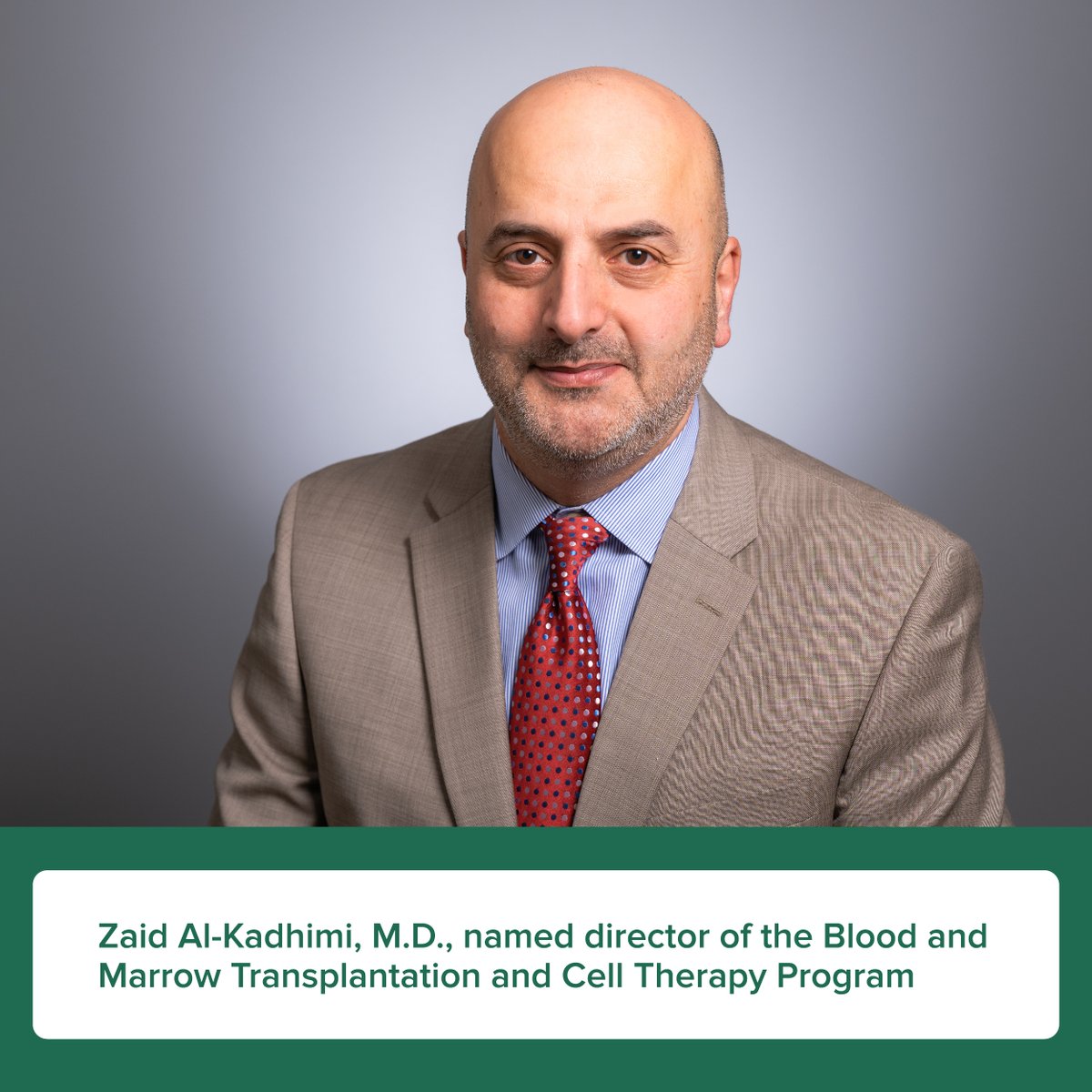 Please join us in welcoming Zaid Al-Kadhimi, M.D., the new director of the Blood and Marrow Transplantation and Cell Therapy Program, to UAB and the O’Neal Comprehensive Cancer Center. 

Read more: onealcanceruab.org/news-and-event…