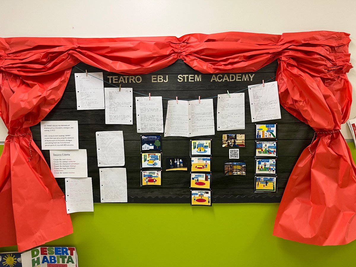 GHuertas4's tweet photo. 1st graders used Scratch to create their own play using the elements of drama such as characters, dialogue, and setting from the first and third person point of view. https://t.co/sXBCiJJvHY