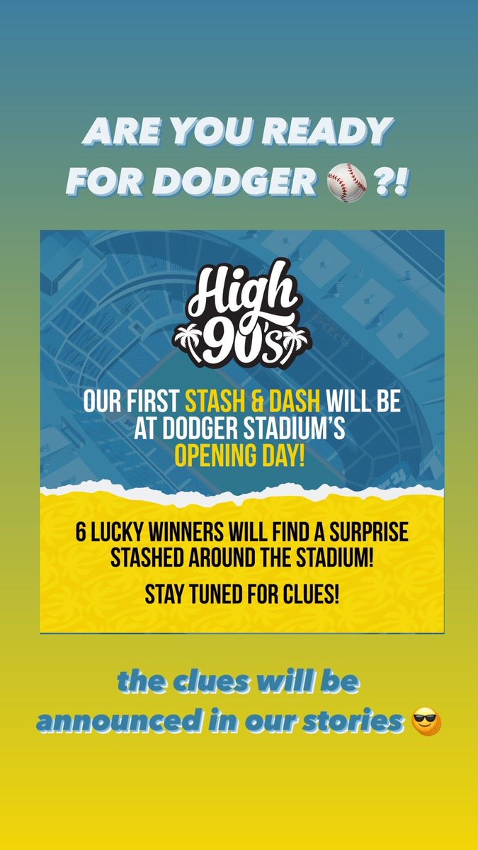 high90sofficial's tweet photo. Follow us on our official Instagram @ high.90s for clues for our first ever stash &amp; dash! ⚾️🧢💨 https://t.co/unaWyMQwaB