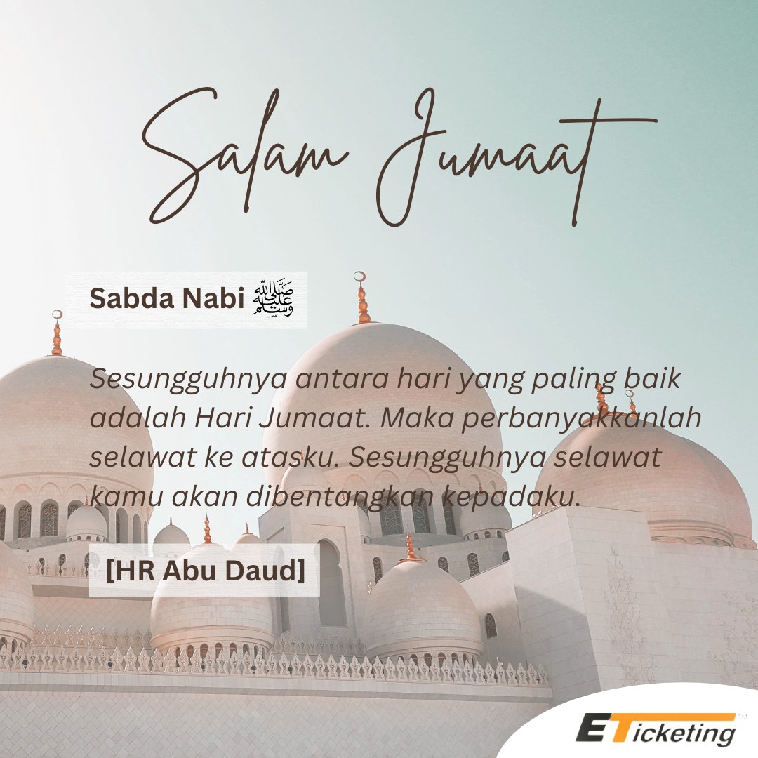 eticketing_my's tweet photo. Salam Jumaat ❤️✨ Semoga Hari Jumaat yang mulia ini dapat diteruskan dengan muhasabah diri dan istiqomah sentiasa. InshaAllah. 

#salamjumaat 
#jumaatbarakah https://t.co/wCJe5feTBz