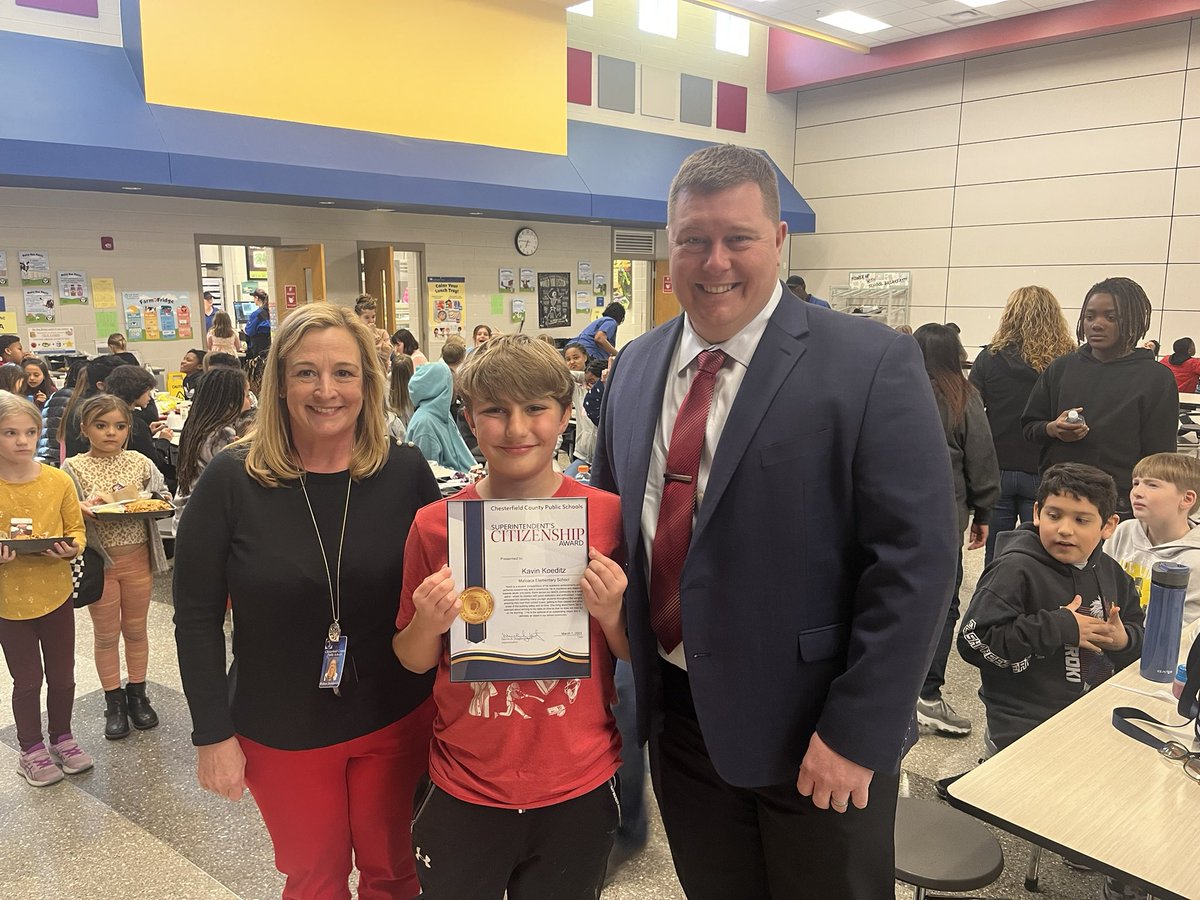 Congratulations to Kavin for receiving the Superintendent’s Citizenship Award! Way to go!@rmharter