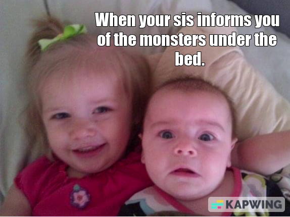 NoelSvendson's tweet photo. Who else took a flying leap into their bed every night to avoid the monster under the bed grabbing you? #bigsislove https://t.co/MDZjiPubfg