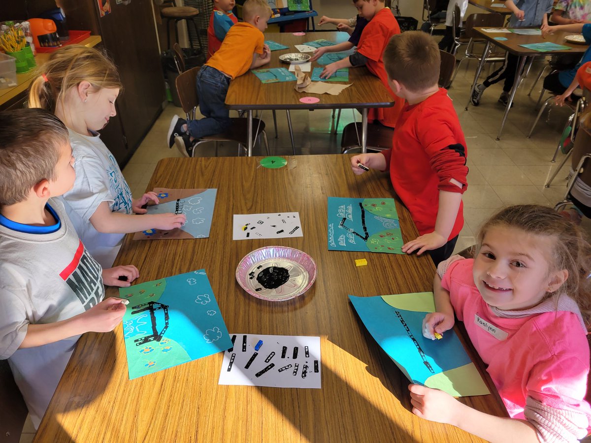 steam_TVLS's tweet photo. First graders have been learning about bridges.  They created their own bridge using Legos and black paint.  
#wearetuskyvalley
@TVTrojans https://t.co/Bt8efEaGBn