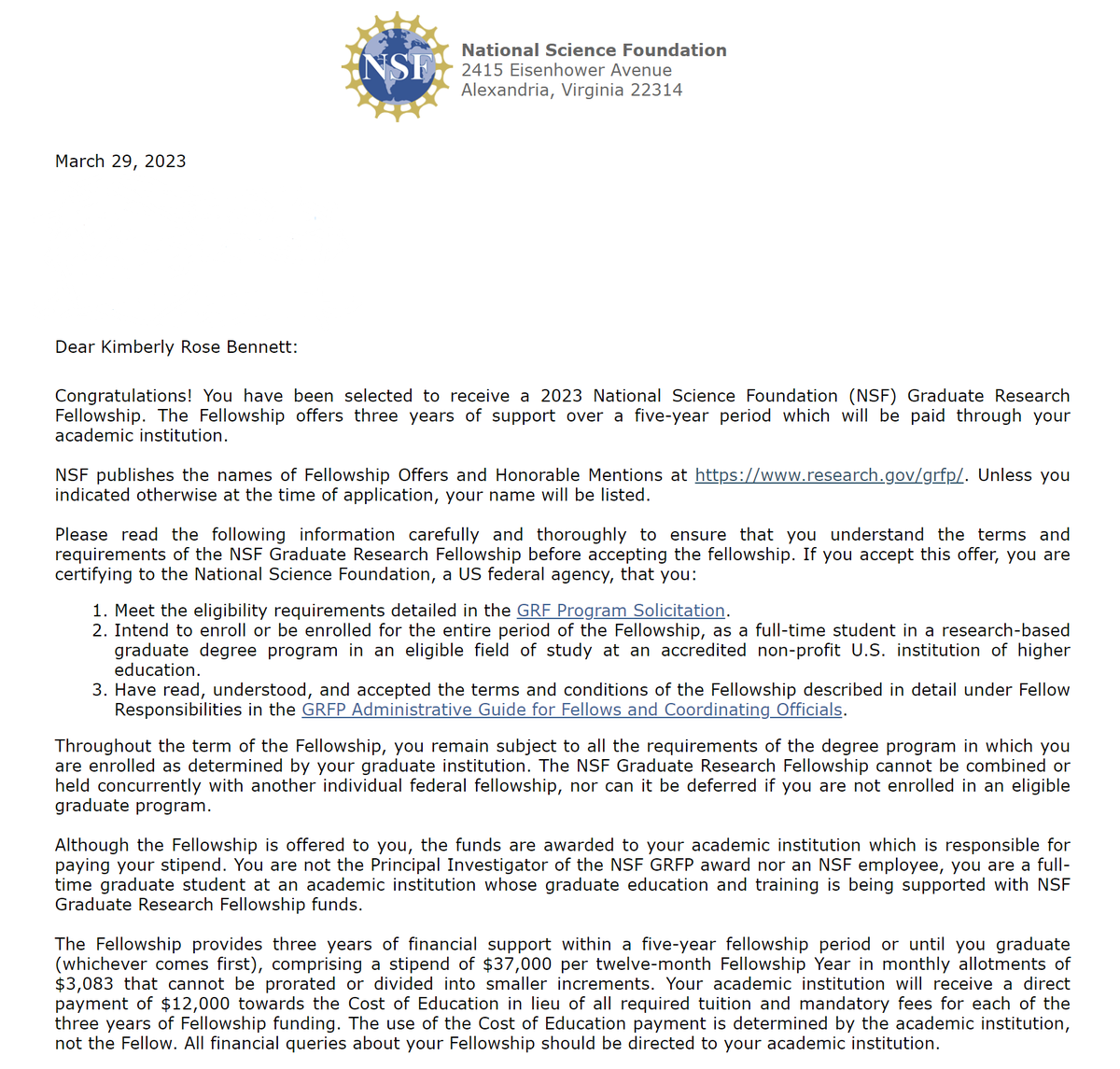 KimRoseBennett's tweet photo. Feeling grateful to have been offered both the @NSF  #GRFP and #NASEM #FORDFELLOWSHIP @NASEMFordFellow. These wouldn't have been possible without all of my mentors from K12, to @UCRiverside @UCRBCOE, and to @mit @mit_hst  supporting #firstgen me along the way.💛 https://t.co/HAUmvkW1ht