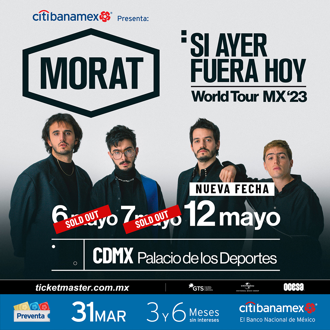 ocesa_pop's tweet photo. Presentado por @Citibanamex:

¿A dónde vamos? ¡A la tercera fecha de @MoratBanda en el Palacio de los Deportes el próximo 12 de mayo!❤️😍 #SiAyerFueraHoyWorldTourMx 

#PreventaCitibanamex: 31 marzo https://t.co/1gX4xBOQj9