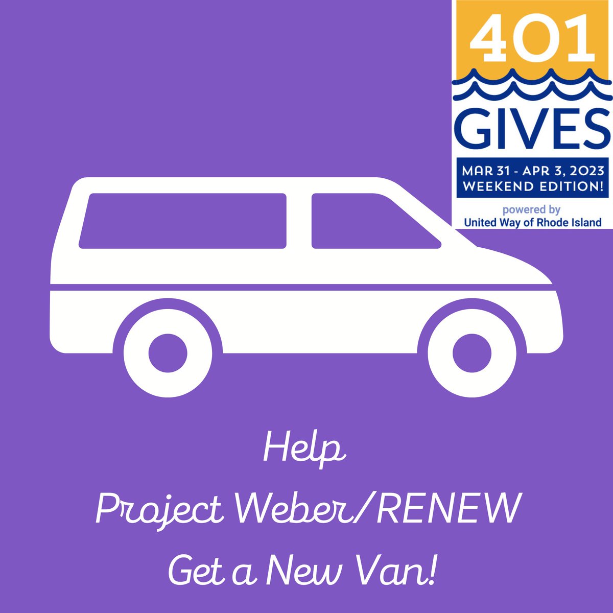 If you're in RI, we know you have lots of 401 Gives stuff coming at you.😉But we'd also love if you think of us tomorrow as we try to raise $10K for a new outreach van! No matter which org you support tomorrow, you're helping many folks. 💜 401gives.org/organizations/…