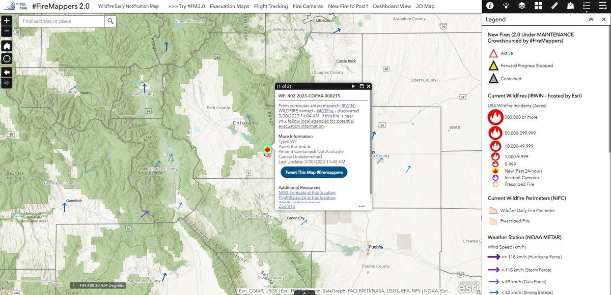 P.J. Doherty on Twitter "Wildfire 403Fire in Park County, CO