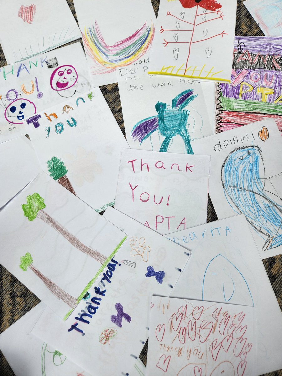 So many beautiful handwritten thank you cards from the students! We're so glad you love your new school supplies. Love, the PTA