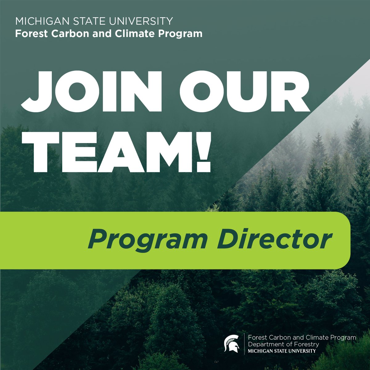 Call for applicants! We are seeking candidates experienced in leadership, outreach, and research on forestry climate solutions to join our team as the Program Director for the FCCP. Learn more about the role: bit.ly/3LNHo4S <a href="/MSU_Forestry/">MSU Forestry</a>