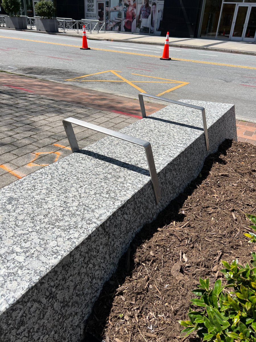 nightbloomsnc's tweet image. Lovin&apos; all this new #hostilearchitecture in downtown GSO 😍🫥🙃 #SoGSO