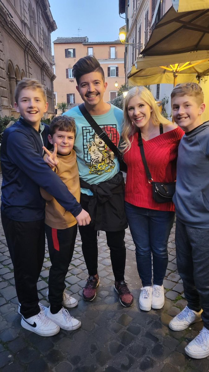 BaerRyan's tweet photo. @Preston today we saw the Pantheon and learned how to make pasta from scratch, but meeting you and your wife in Trastvere was the highlight of our boys' day in Rome! https://t.co/X6g5UK4BAg
