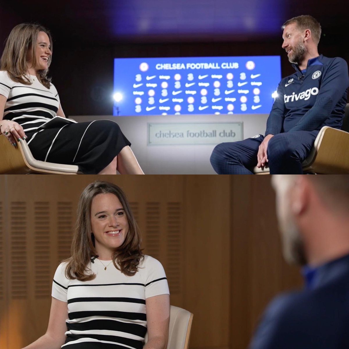 alexaljoe's tweet photo. Sat down with Graham Potter today - interview on BT Sport 1 tomorrow at 6pm and Sky Sports PL at 7pm on #PLPreview #Chelsea #CFC #PremierLeague https://t.co/sRncLk7eQb
