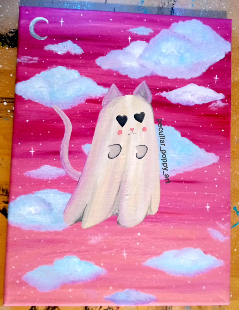 Peculiarpopyart's tweet photo. โGhost Kittyโ ๐ป๐โข Stretched canvas 11โx14โ โข Gouche acrylic paint
โข
#ghostkitty #ghostkittyart #ghostie #ghostart #cuteart #acrylicpainting #gouche #gouchepainting https://t.co/esMmkGopW4