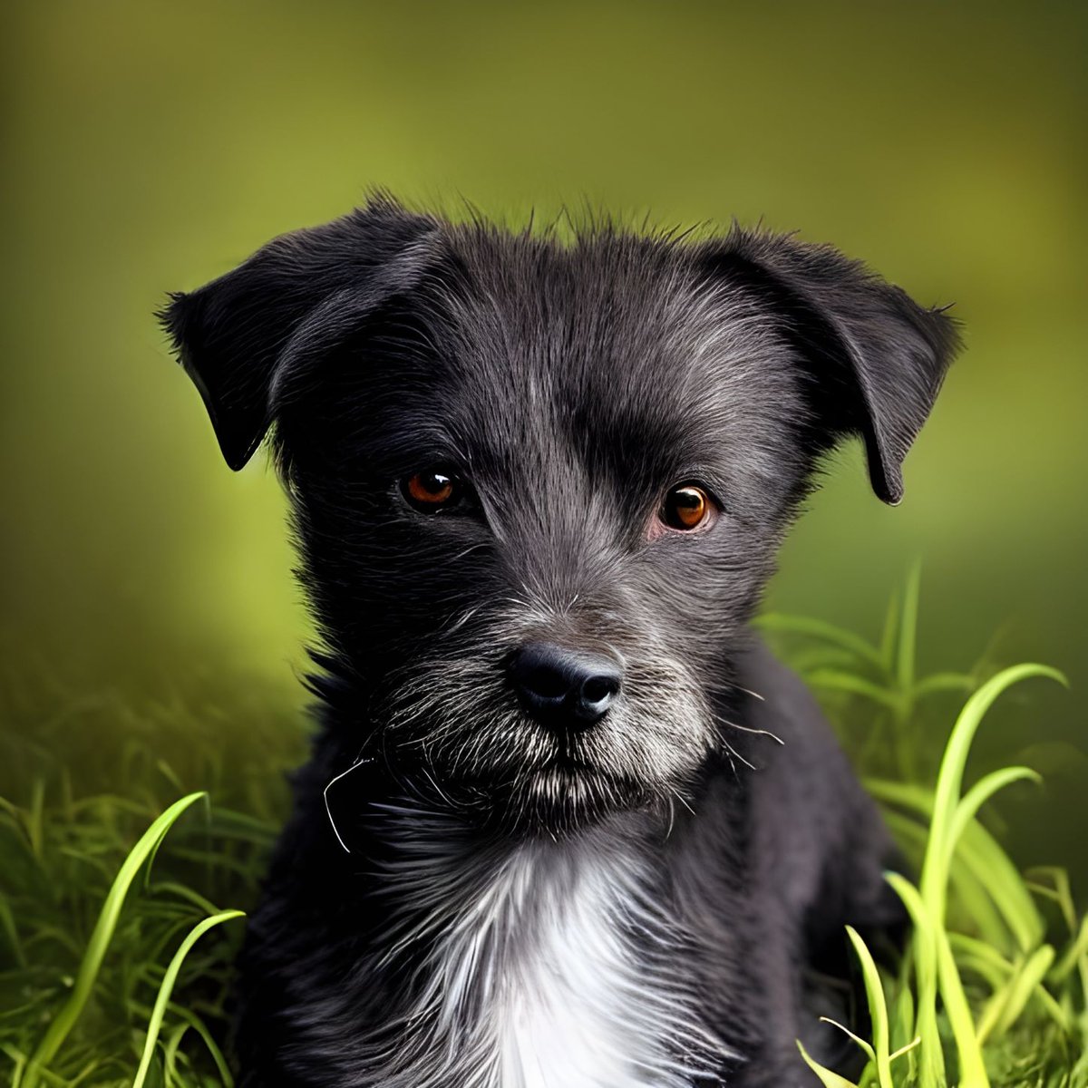 I asked AI for an image of a #PatterdaleTerrier  puppy, and it made my dog. I adopted him when he was two, but he looks just like this.