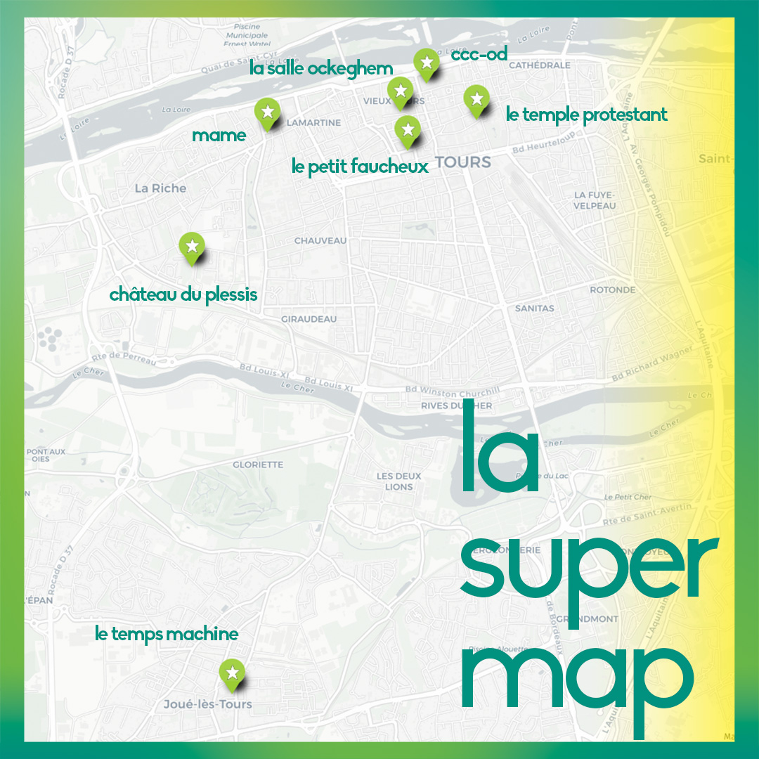 J-1 ⏰ SUPER FLUX
On se retrouve dès demain pour le lancement de la 10e édition du #festival avec le <a href="/Petitfaucheux/">Petit faucheux</a> et @LETEMPSMACHINE !
Et vous ne pourrez pas vous perdre avec la SUPER MAP pointant les 7 lieux où l'on va se croiser tout le week-end 🤩
🎟️ super-flux.com