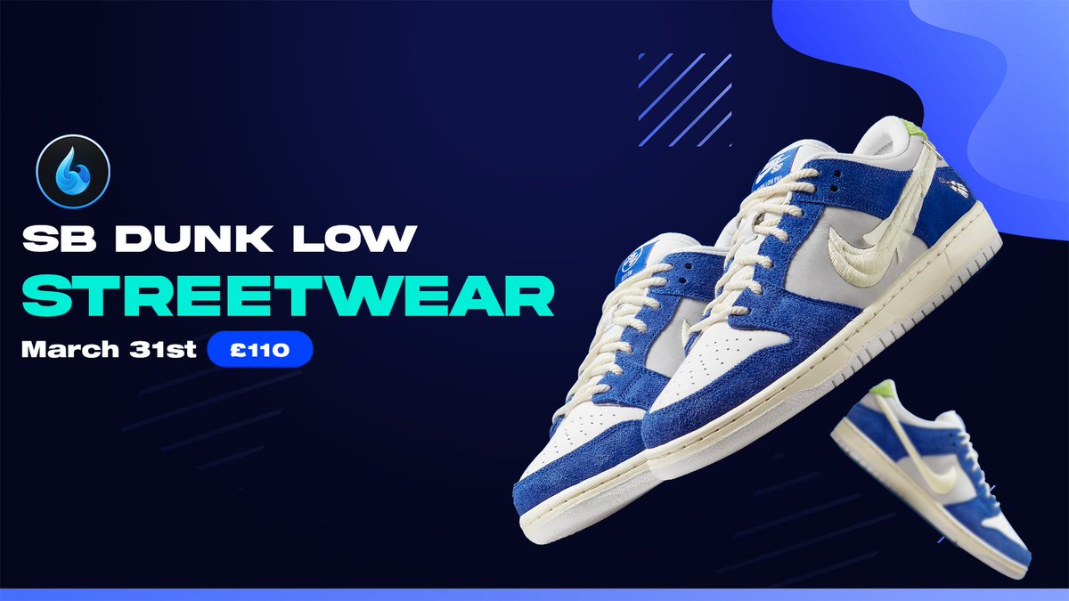 Nike Dunk SB Fly Streetwear are releasing on the 31st March for £110✅ With the assistance of 3ds solver, Nike Acc Gen, Nike Tools, address j1g & 30+ other MODULES our members will have no problems...😮‍💨 💙 + ♻️ and keep DM's open