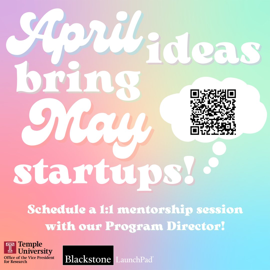 As the month of April approaches, "spring" into action and share your startup ideas with the Blackstone LaunchPad through a one on one mentorship session with our program director Julie Stapleton Carroll. Scan the QR code or visit the link in our bio to schedule a meeting!