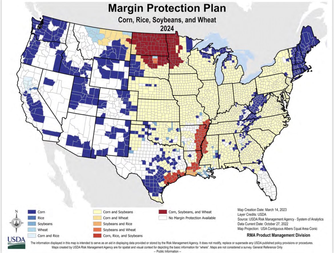The Margin Protection policy has gained a lot of traction in recent years. For 2024, availability is expanding significantly across a large portion of the United States. Details to come! #CropInsurance #MarginProtection