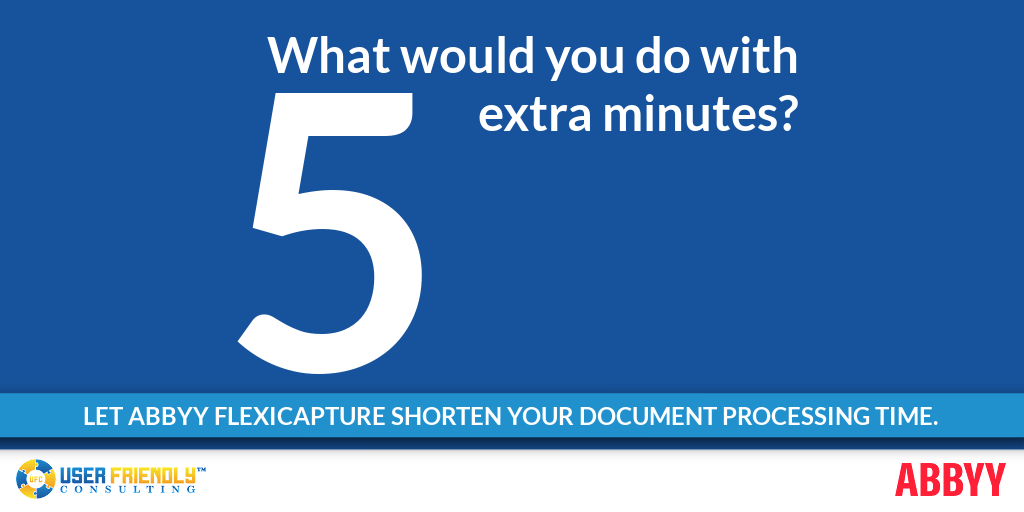 UFCInc's tweet photo. If you had 5 extra minutes in your day, what would you do? Tell us below!
Save time with @ABBYY_Software #FlexiCapture: https://t.co/0U6tkTYvaX. https://t.co/nNSypbfezj