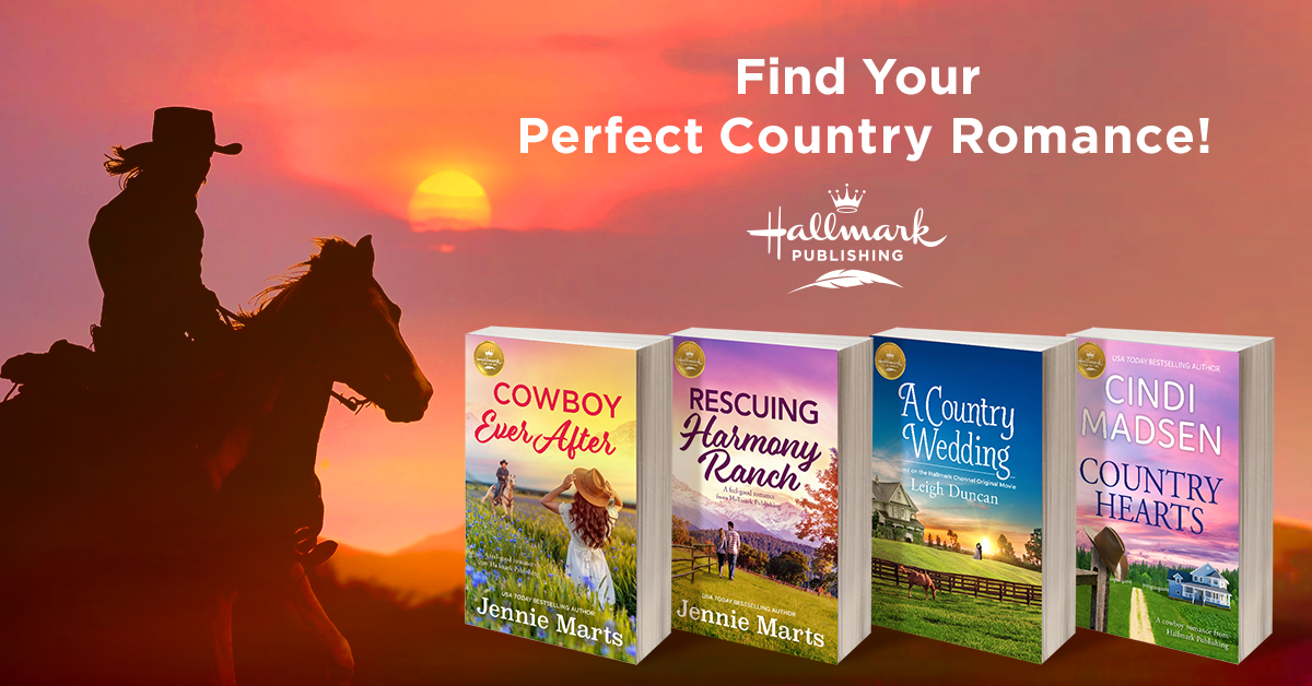 Hallmark Publishing (@hallmarkpublish) on Twitter photo Yee haw! š¤ Your fave country romances like #COUNTRYHEARTS by @cindimadsen, #ACOUNTRYWEDDING by <a href="/leighrduncan/">Leigh Duncan</a>, #RESCUINGHARMONYRANCH & #COWBOYEVERAFTER by <a href="/JennieMarts/">Jennie Marts</a> are on sale for 99Ā¢! Get your eBook today! linktr.ee/HallmarkPublish Yee haw! š¤ Your fave country romances like #COUNTRYHEARTS by @cindimadsen, #ACOUNTRYWEDDING by <a href="/leighrduncan/">Leigh Duncan</a>, #RESCUINGHARMONYRANCH & #COWBOYEVERAFTER by <a href="/JennieMarts/">Jennie Marts</a> are on sale for 99Ā¢! Get your eBook today! linktr.ee/HallmarkPublish
