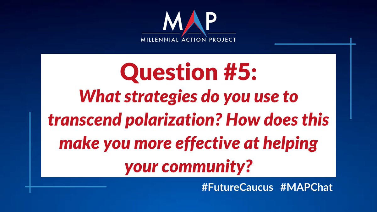 futurecaucus's tweet image. What strategies do you use to transcend polarization? How does this make you more effective at helping your community? #MAPChat #FutureCaucus