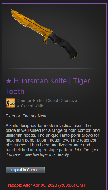 lepajeecs's tweet photo. ★ Huntsman Knife | Tiger Tooth - Giveaway 

Retweet and Tag 2 friends 
Follow @lepajeecsgo &amp; @LepajeeRewards
Subscribe: https://t.co/mXOFlpts7c 

That’s it. 
Rolling in 5 days. https://t.co/2LiZH67hbV