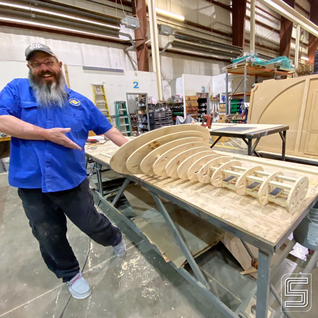 AutoChad gives us his best 'Vanna White' as he shows off a mold to be used for resin construction of an oversized prop. More to come!
#WeHaveTheSolutions