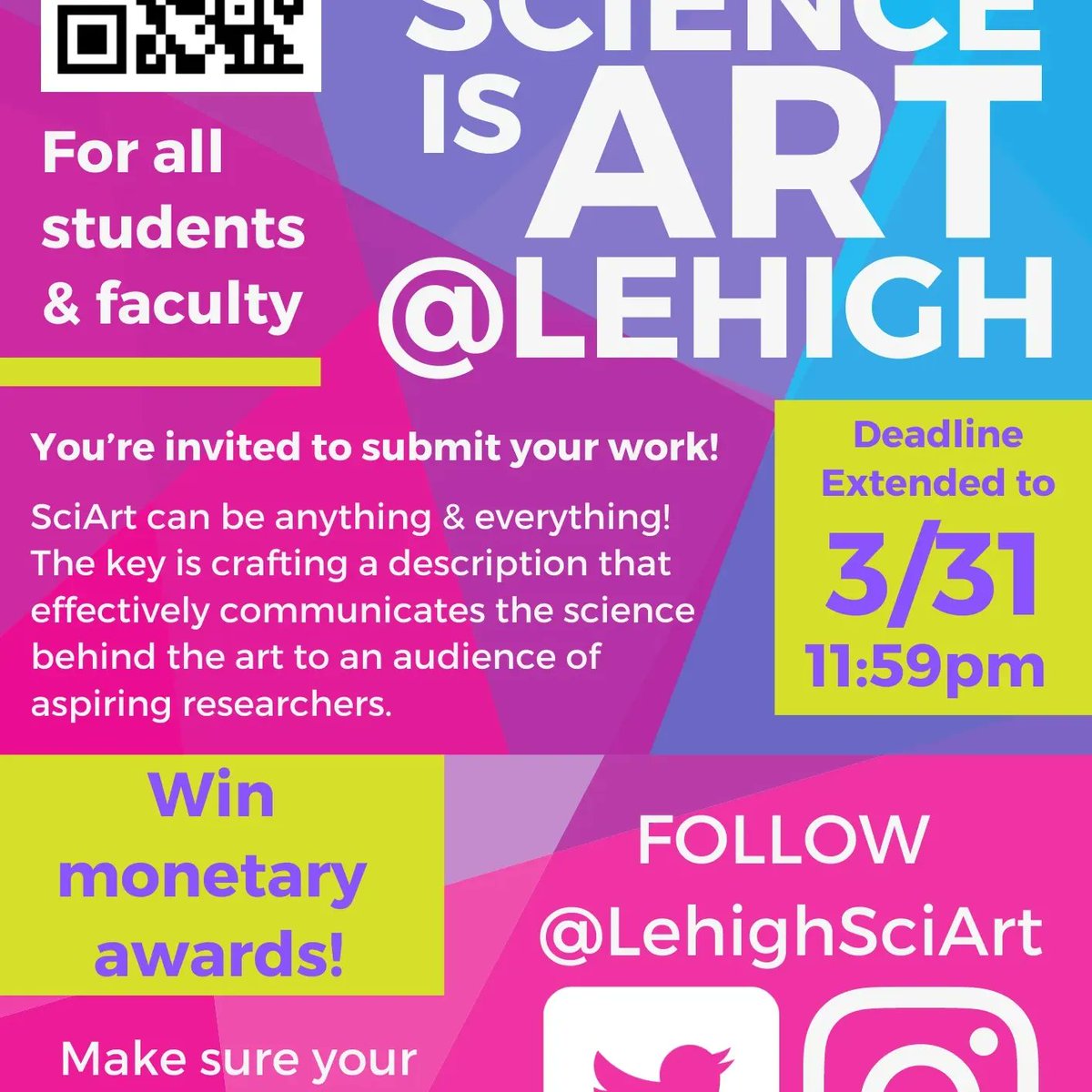 Submit your SciArt by midnight 3/31!
lehighsciart.weebly.com
<a href="/Lehigh_AAD/">LU Art/Arch/Design</a> <a href="/LehighU/">Lehigh University</a> <a href="/Lehigh_CAS/">Lehigh CAS</a>