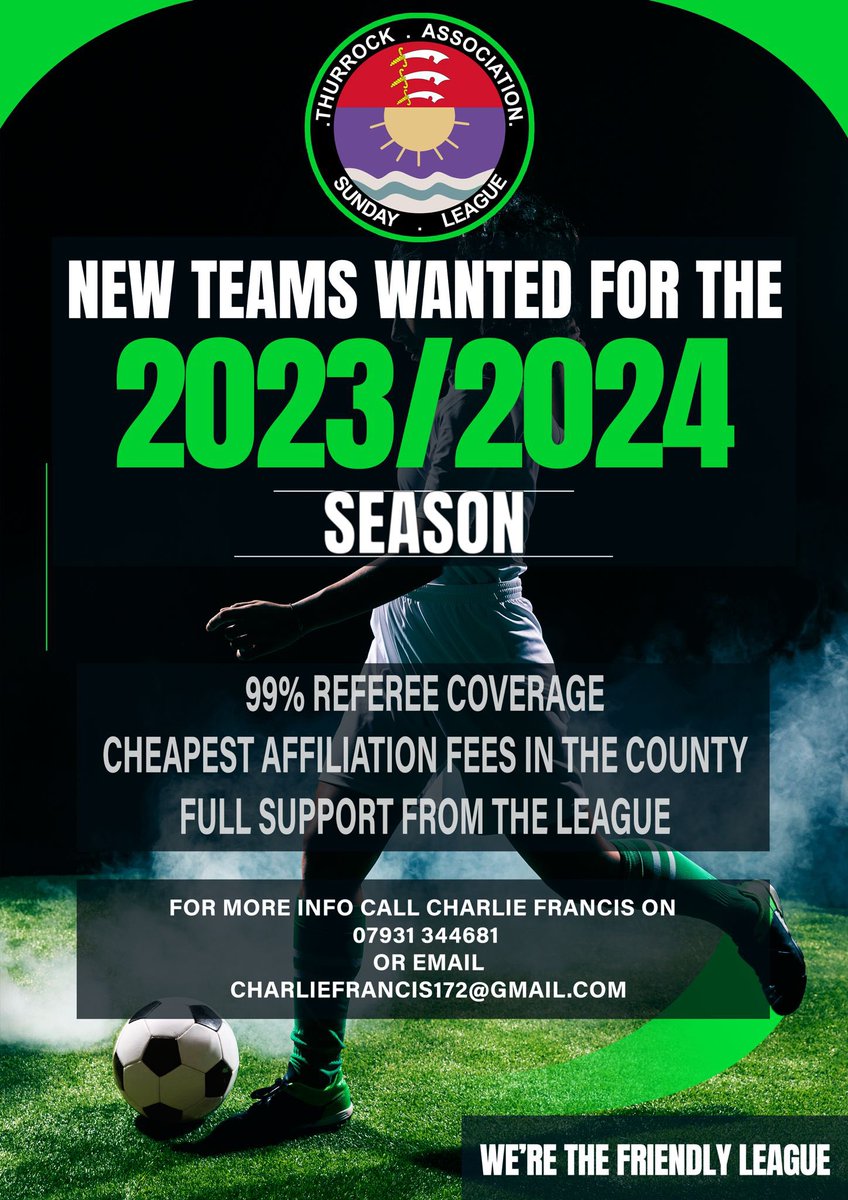 New teams wanted for next season. Drop us a Dm for more information