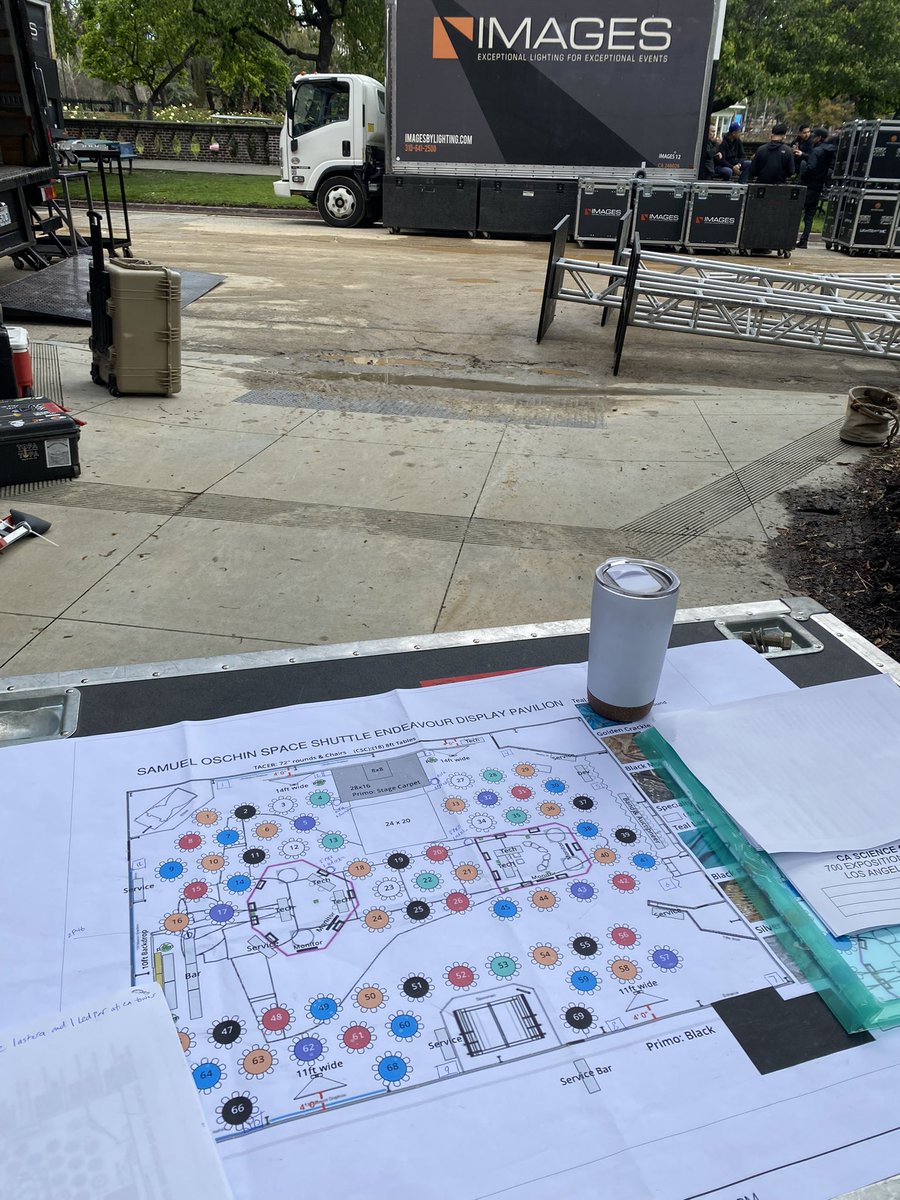 Plotting my lighting fixtures on the first day of loadin here at the California Science Center. My 9th year as Lighting Director for their Discovery Ball Gala. #eventlighting