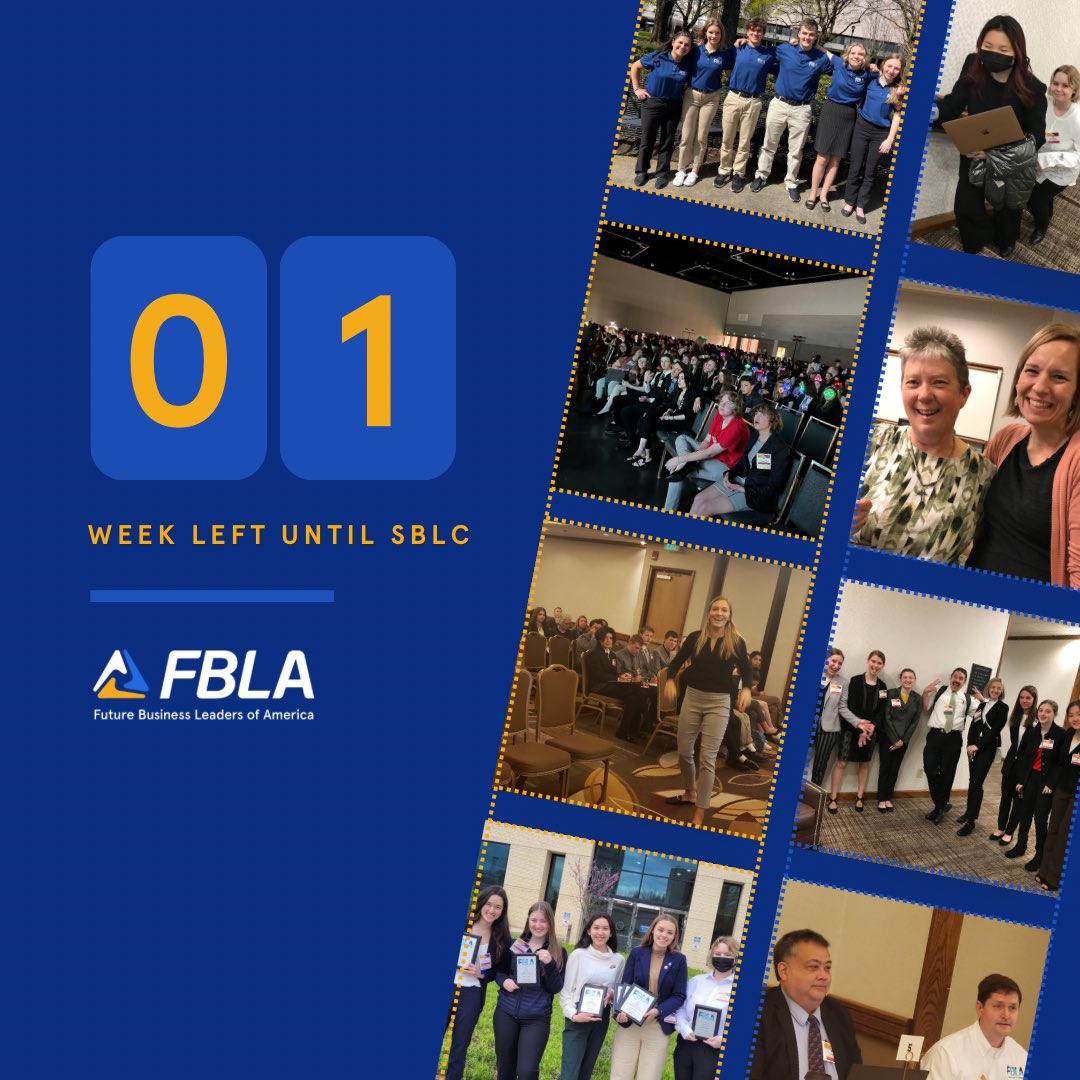 ‼️Guess what Oregon FBLA‼️

We are only 1 week away from our State Business Leadership Conference. 

Comment down below what you’re most excited for 👇👇