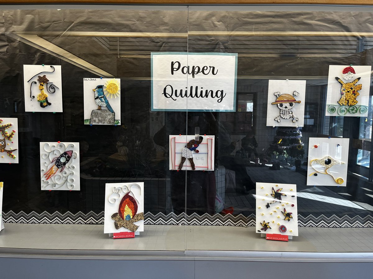 EgnatoffSchool's tweet image. Ms. Sydiaha’s Grade 5 class did some amazing paper quilling art for our front display case! It’s the perfect way to welcome families into @EgnatoffSchool for parent-teacher-student conferences #spslearn @StoonPubSchools