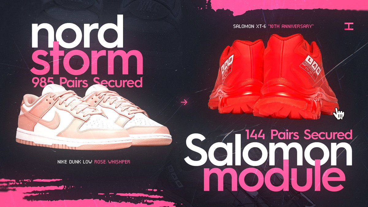 HayhaBots's tweet image. 1000+ Checkouts - Nordstrom and our NEW Salomon module have hit the ground running! 🏃‍♂️ 

If you're not part of Hayha, then you're missing out on true consistency and versatility. #hayhavalue

More additions are coming soon 😉

♻️ One random RT wins a FREE key