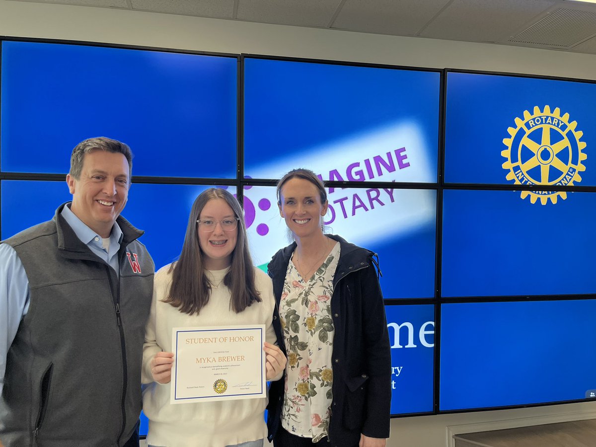 WMS_Wildcats's tweet photo. Congrats to Myka Brewer the Rockwall Noon Rotary Student of the Month!
#GoWildcats https://t.co/zbB9lREysi