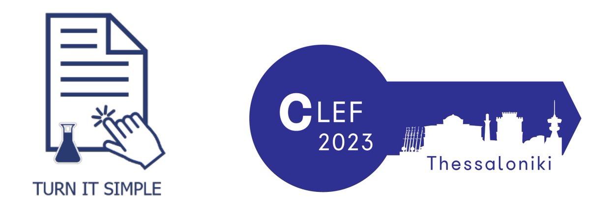 SimpletextW's tweet image. **SimpleText shared tasks at CLEF: Automatic Simplification of Scientific Texts**
Registration (DL 28 April 2023): …ef2023-labs-registration.dei.unipd.it
 
SimpleText website: simpletext-project.com