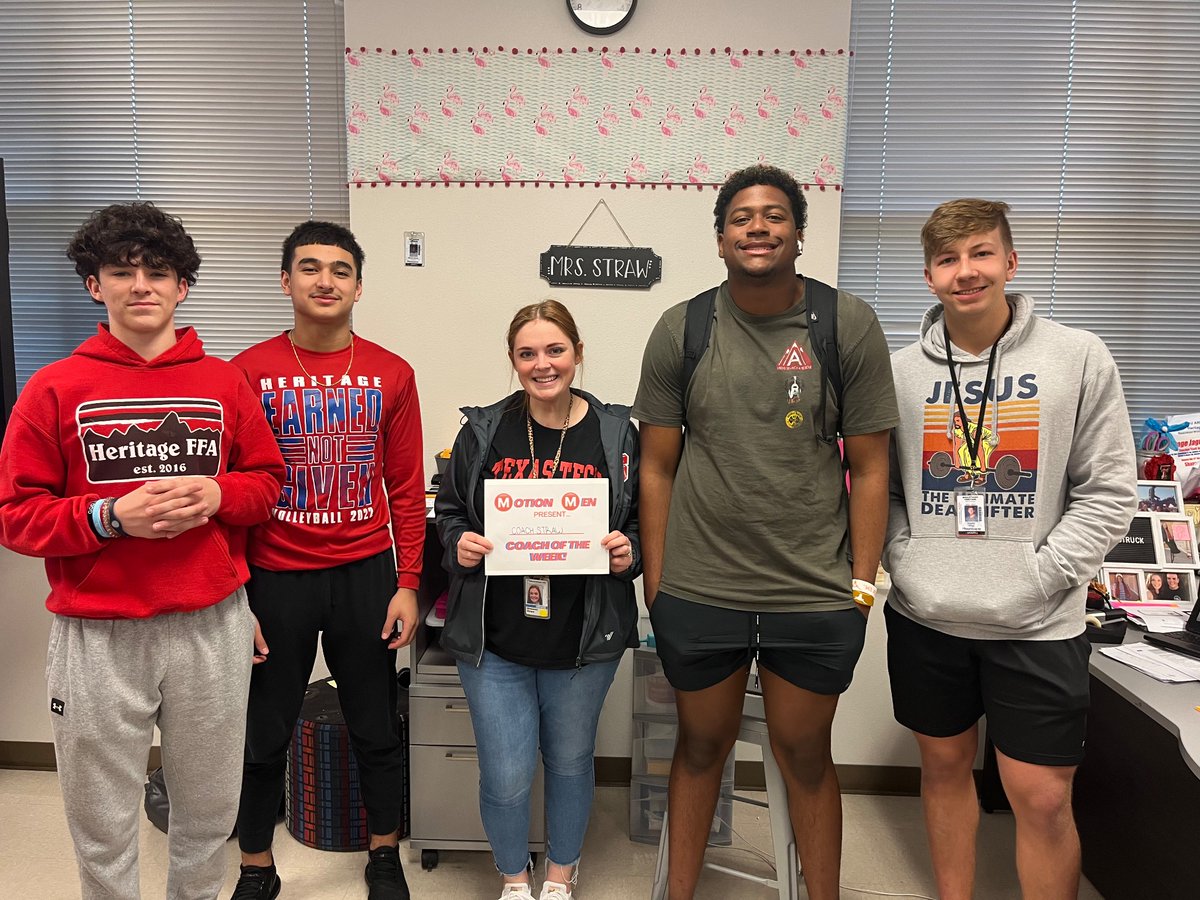 SilverStag12's tweet photo. Congratulations on Mrs. Straw on winning the Motion Men Coach of the Week! 
#JAGCOMP23 #MotionMen @HeritageFtball https://t.co/Fp2jVAlKIN