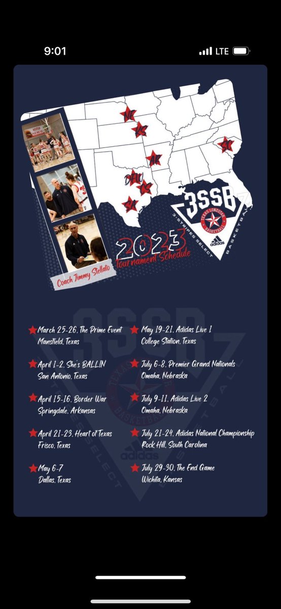 Tournament schedule for this summer! Come out and watch!!