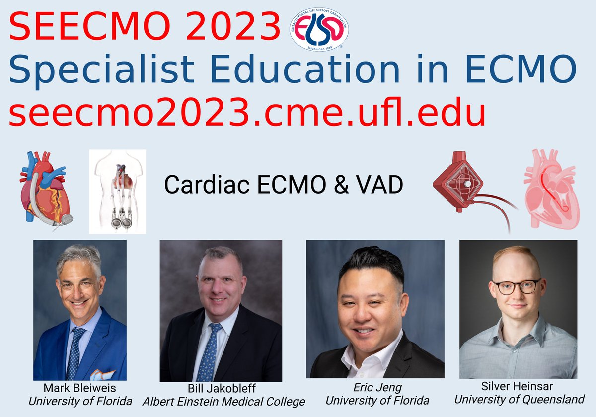 UF CME (@gatorcme) on Twitter photo Come hear from our Cardiac ECMO & VAD experts at SEECMO 2023!
For more information and to register, visit seecmo2023.cme.ufl.edu
<a href="/DrGilesPeek/">Giles Peek</a> Come hear from our Cardiac ECMO & VAD experts at SEECMO 2023!
For more information and to register, visit seecmo2023.cme.ufl.edu
<a href="/DrGilesPeek/">Giles Peek</a>