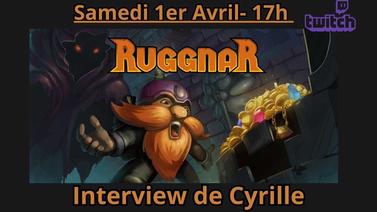 hello tout le monde 

samedi, nouvelle entrevue, et on parlera de <a href="/Ruggnar/">Ruggnar 🕯️out on PC & Switch</a> 

soyez au rendez vous :) 

bonne soirée 

#indiegame #indiegames #jeuvideo #gamingfr #gaming #twitchfr