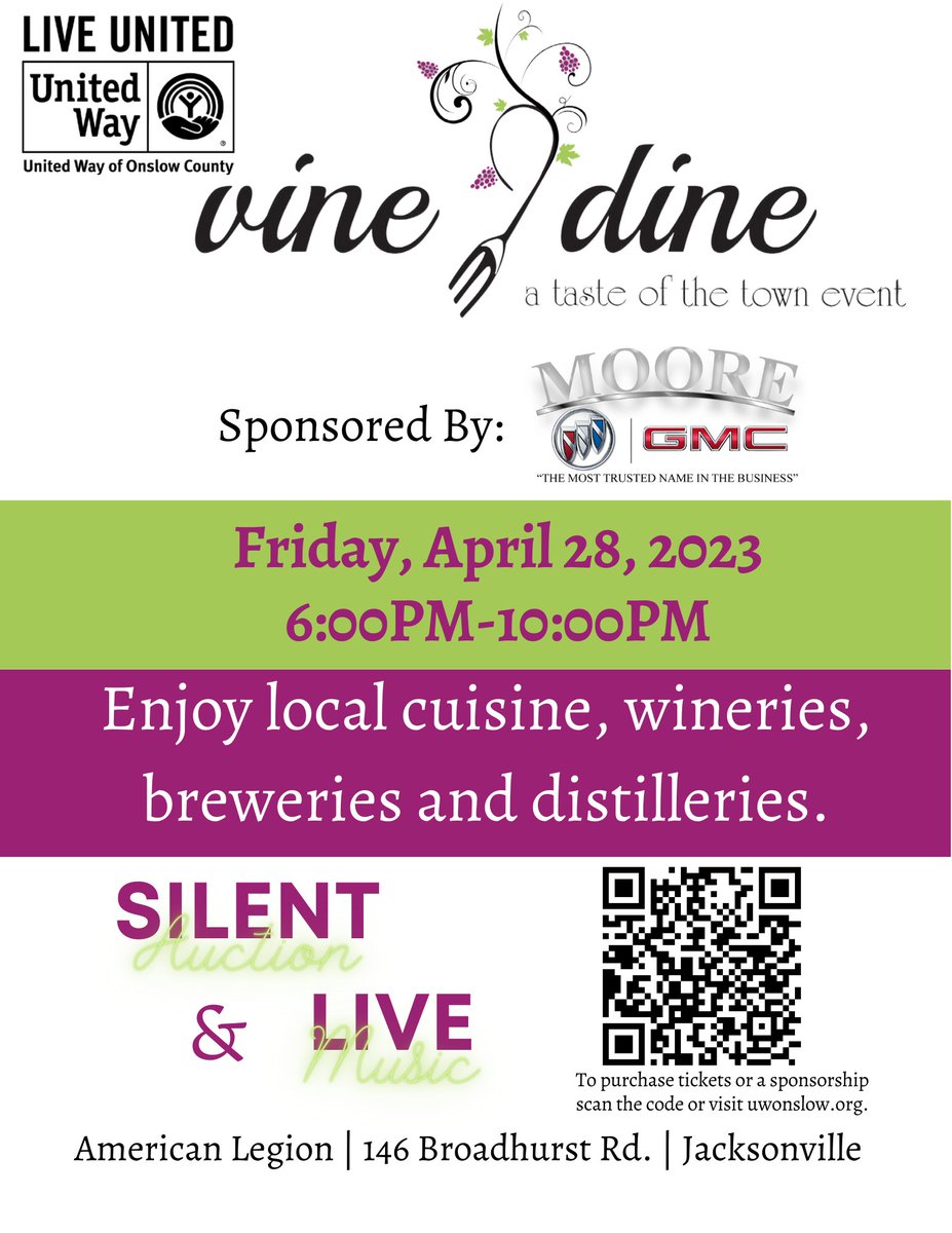 Looking for something to do...get your tickets for Vine and Dine uwonslow.org/vine-dine