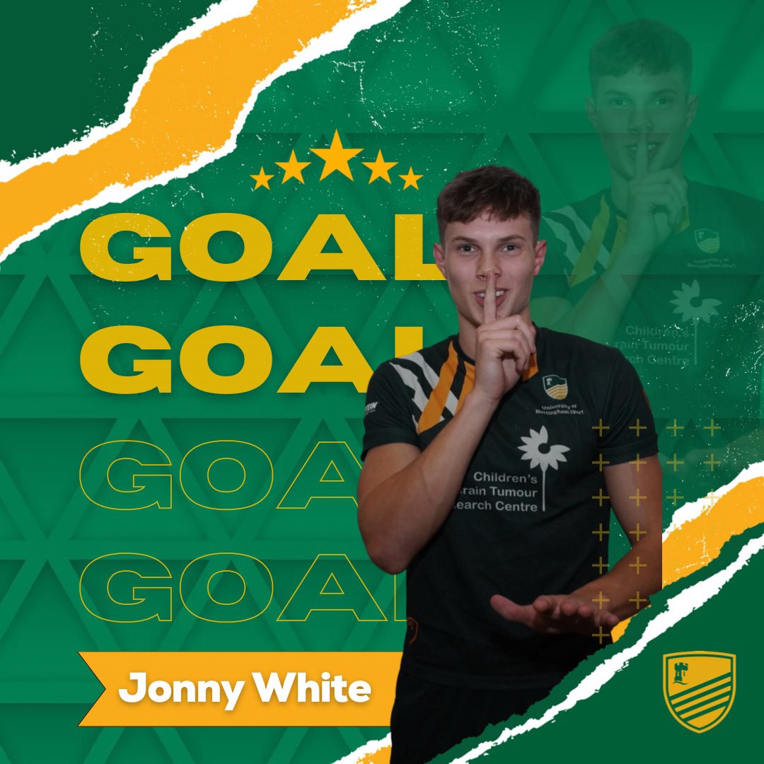 UoNFC's tweet photo. 61โ GOALLL 1-0 Bangura skips past 3 Trent players after being clipped lays it to Stones who shoots, the pings off a few players and then falls to White who taps it in!!!
๐ข 1-0 ๐ก #nottsvarsity https://t.co/mwgf8KVBne