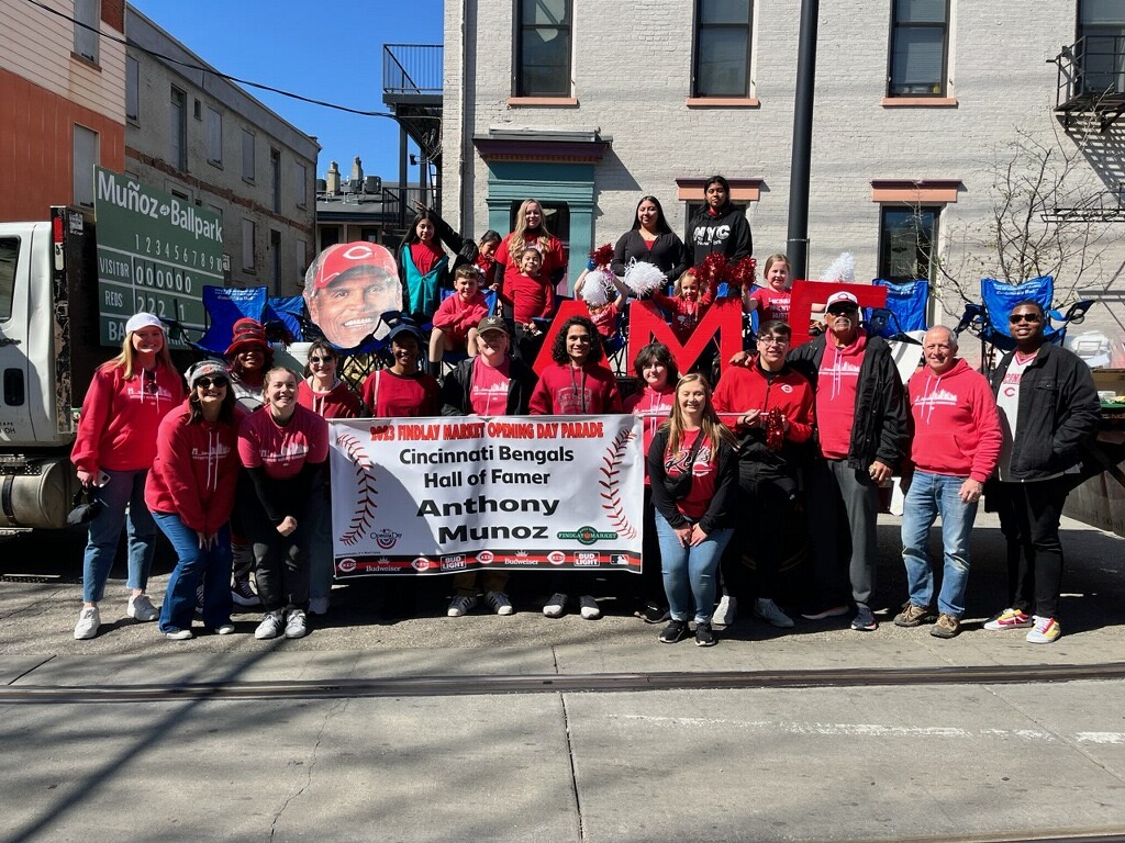 MunozFoundation's tweet photo. We had SO MUCH FUN being part of the @Reds #OpeningDay2023 #FindlayMarketParade! We are grateful to celebrate our city and share our #CincyImpact stories. Special thank you to Natorp's Nursery Outlet for the ride!

Now let's root, root, root for our Redlegs! https://t.co/jJyNNEGTQX