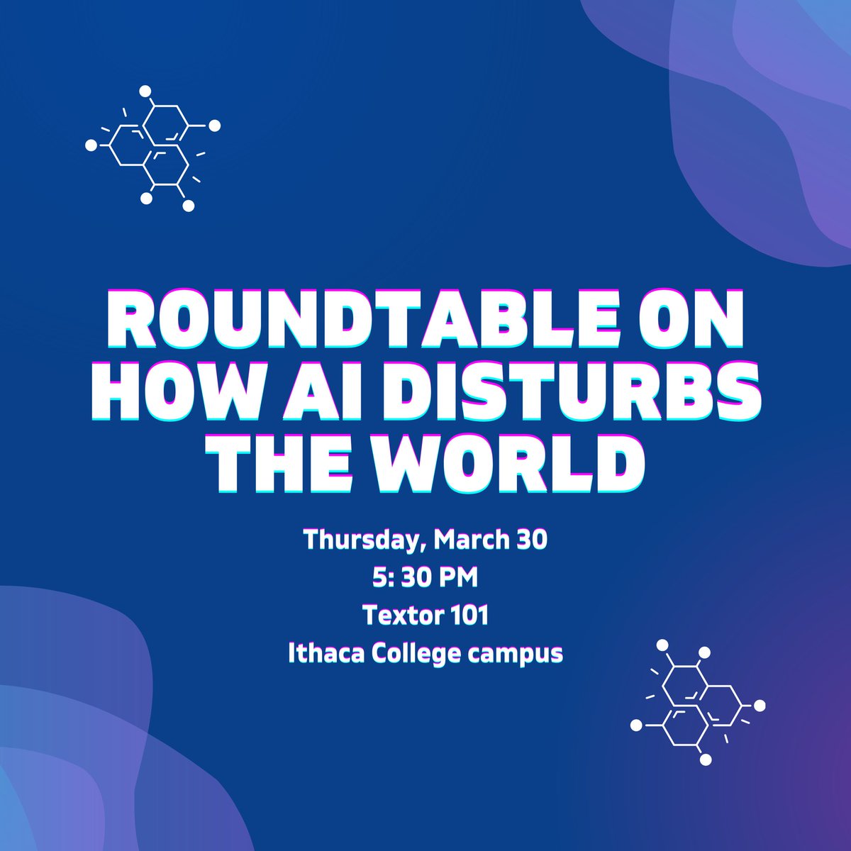 Join us in person at 5:30PM for our Roundtable on How AI Disturbs the World. This roundtable asks how artificial intelligence has disturbed our worlds. It ponders how do we think about the resets, rethinkings, and rewirings it unleashes?