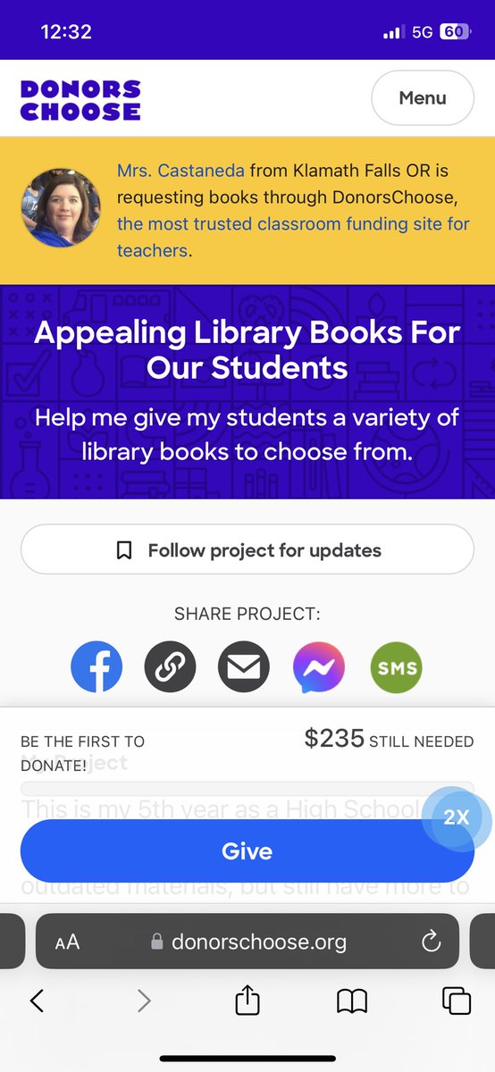 $118 gets it done.  Please contribute to our project if you can.  Link in bio. #books #library #highschoollibrary #donate 📚