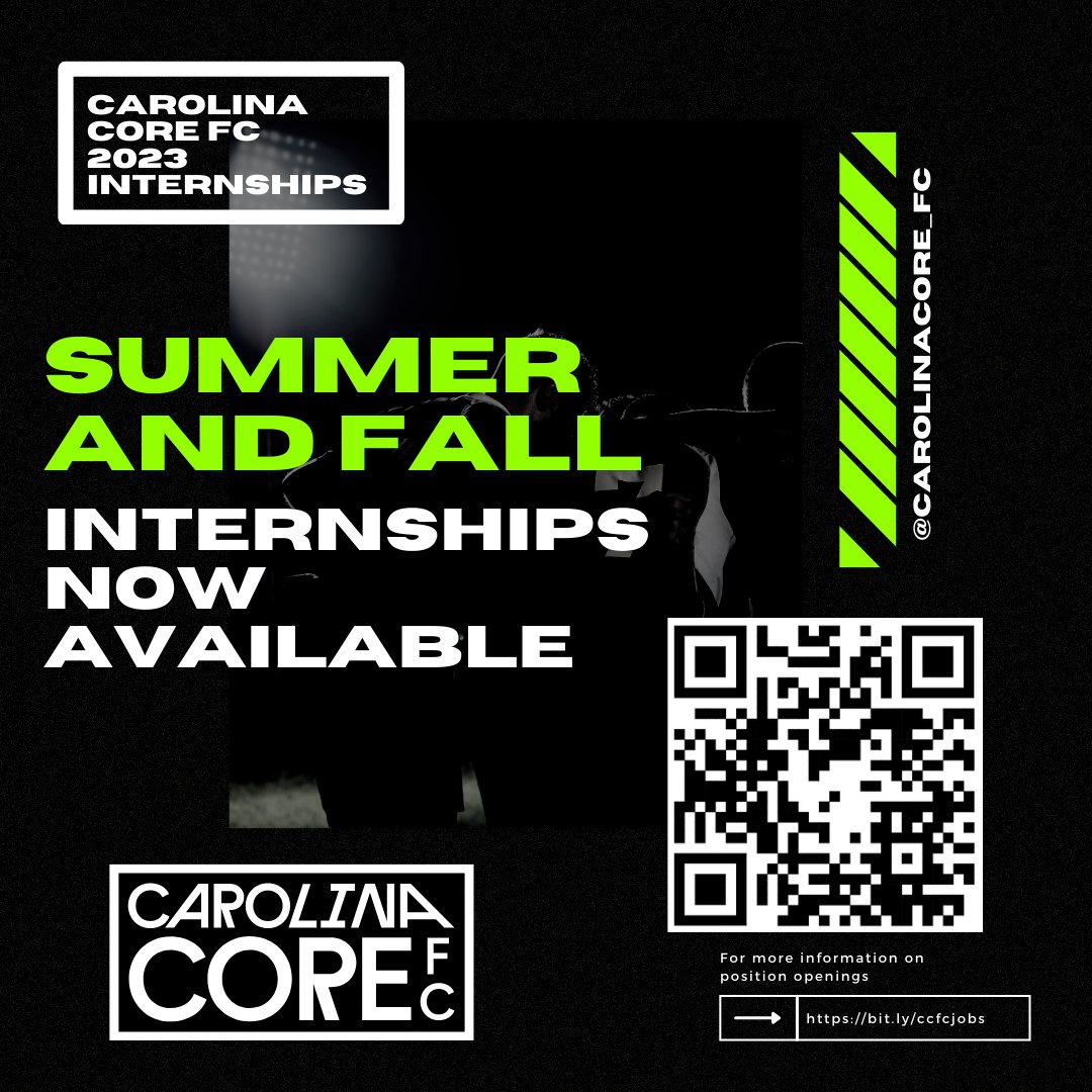 We are thrilled to officially announce Carolina Core FC's internship opportunities for Summer and Fall 2023! We are seeking passionate and impactful young professionals that are ready to kick start their career in sports.