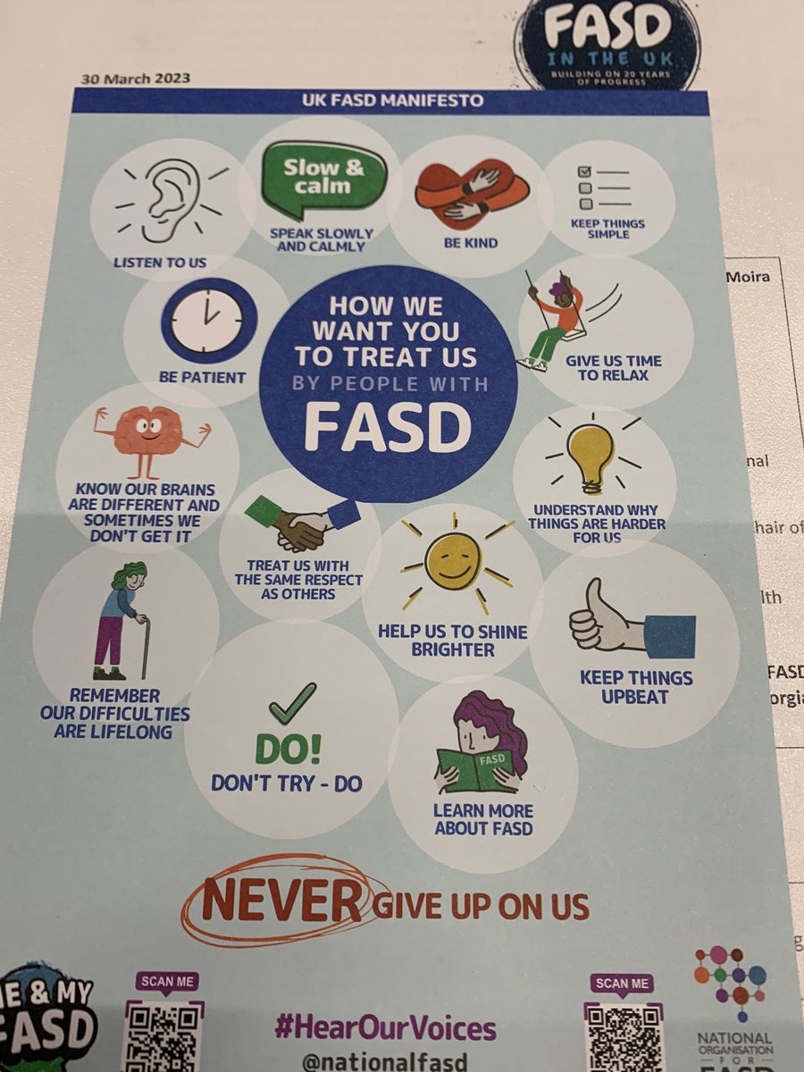 neurowiseuk's tweet photo. I shared some of what people said in the #FASD manifesto with my ten year old son with #FASD. 

He said ‘I’m like that’ and ‘I feel like that’. Amazing.

@NationalFASD @SB_FASD  
#SalfordFASD2023 https://t.co/C50bq6oiYo